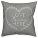 Love Lives Here Throw Pillow Cover, 16x16