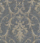 DAMASK - Traditional Blue, Biege Wallpaper Roll