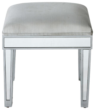 Dressing Stool 18" Wx 14" D X 18" H, Antique Silver Paint