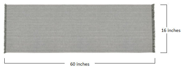 Set of Leaf Green Striped Table Runner and Eight Napkins