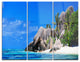 "Seychelles Beach Panorama" Photo Metal Wall Art, 3 Panels, 36"x28"