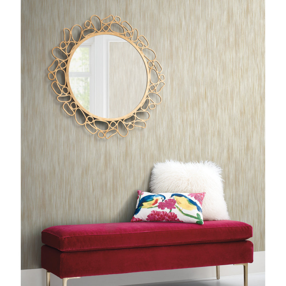 Warm Neutral Opalescent Stria Wallpaper
