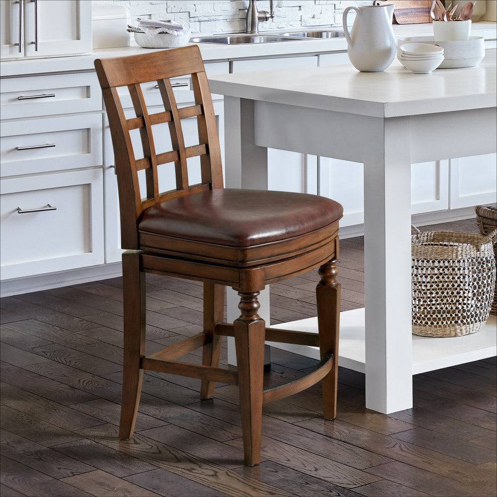 Napa Bar Stool With Back, Mahogany, 1, Counter Height