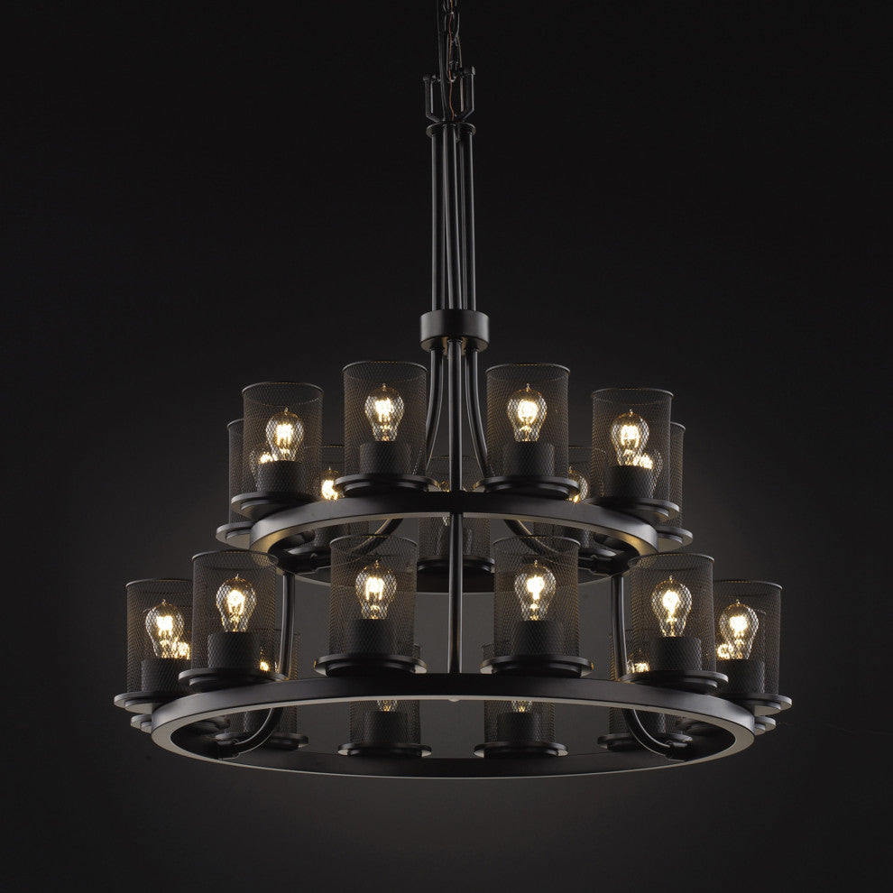 DAKOTA 21-Light 2-Tier Ring Chandelier