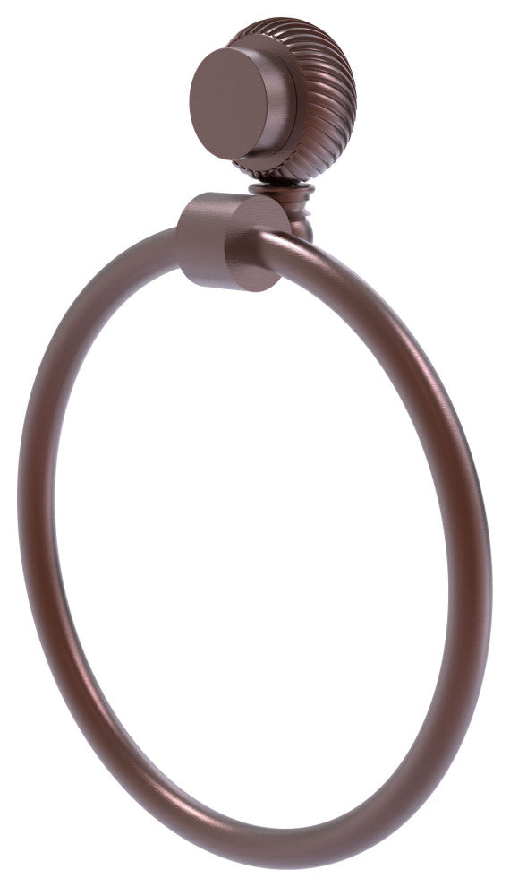 Venus Towel Ring With Twist Accent, Antique Copper