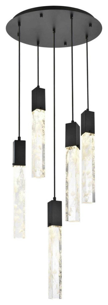 Aurora 5 Light Chandelier, Black