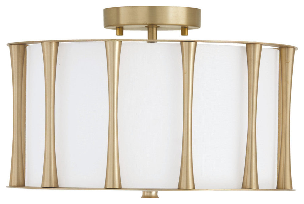 Capital Lighting 244631 Bodie 3 Light 15"W Semi-Flush Drum - Matte Brass