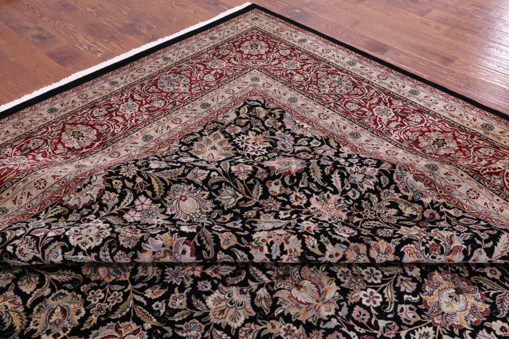 12' 2" X 16' 0" Fine Persian Kashan Handmade Wool Rug Q11345