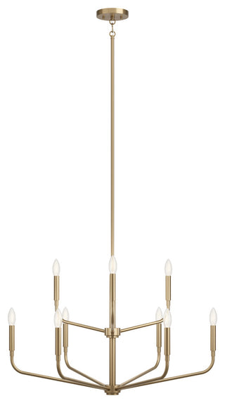 Madden Chandelier, Black, Champagne Bronze, 32" 2 Tier