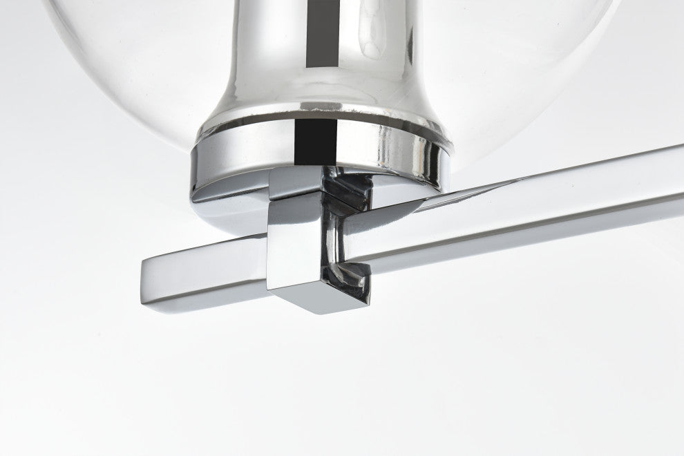 3 Light Chrome And Clear Bath Sconce