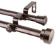 Topper Double Curtain Rod, Cocoa, 48-84"