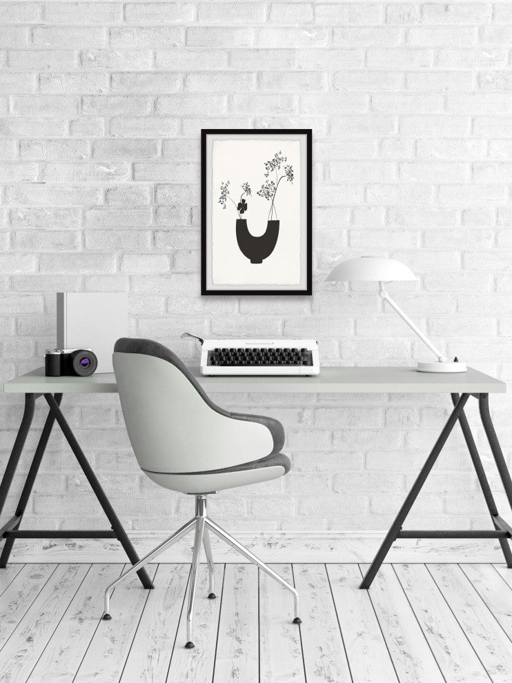 "U Shaped Plant Pot" Framed Painting Print, 12x18