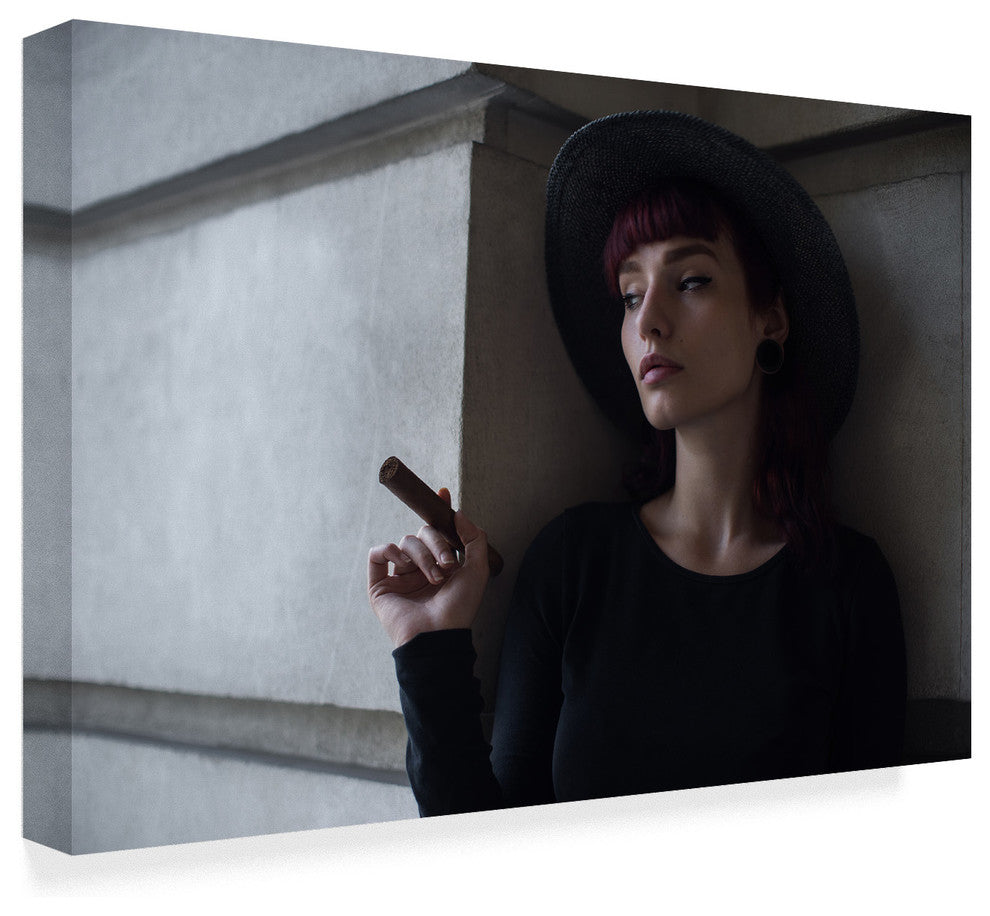Bobby Kostadinov 'Smoking Cigar' Canvas Art, 19"x12"