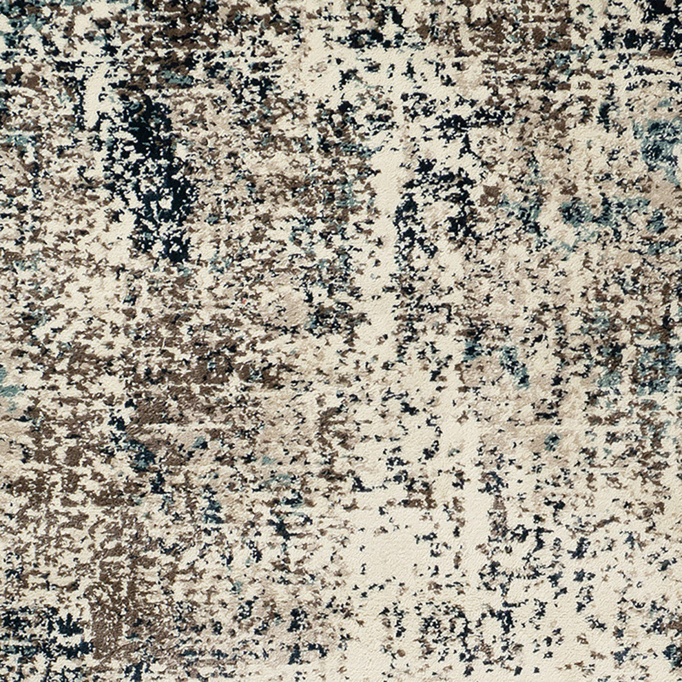 Athinai Benson Blue Abstract Area Rug, 7'9"x9'9"