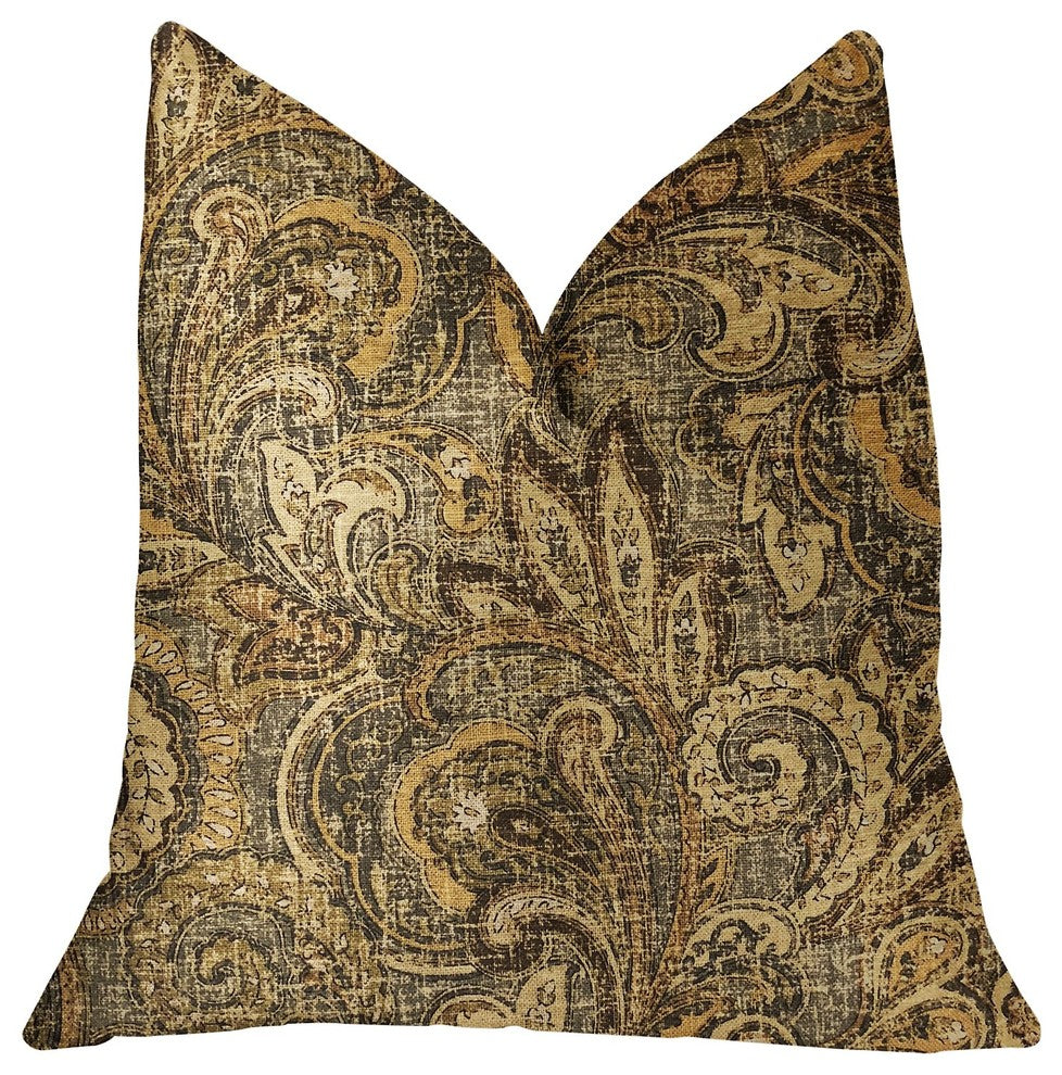 Cypress Field Brown Luxury Throw Pillow, 24"x24"