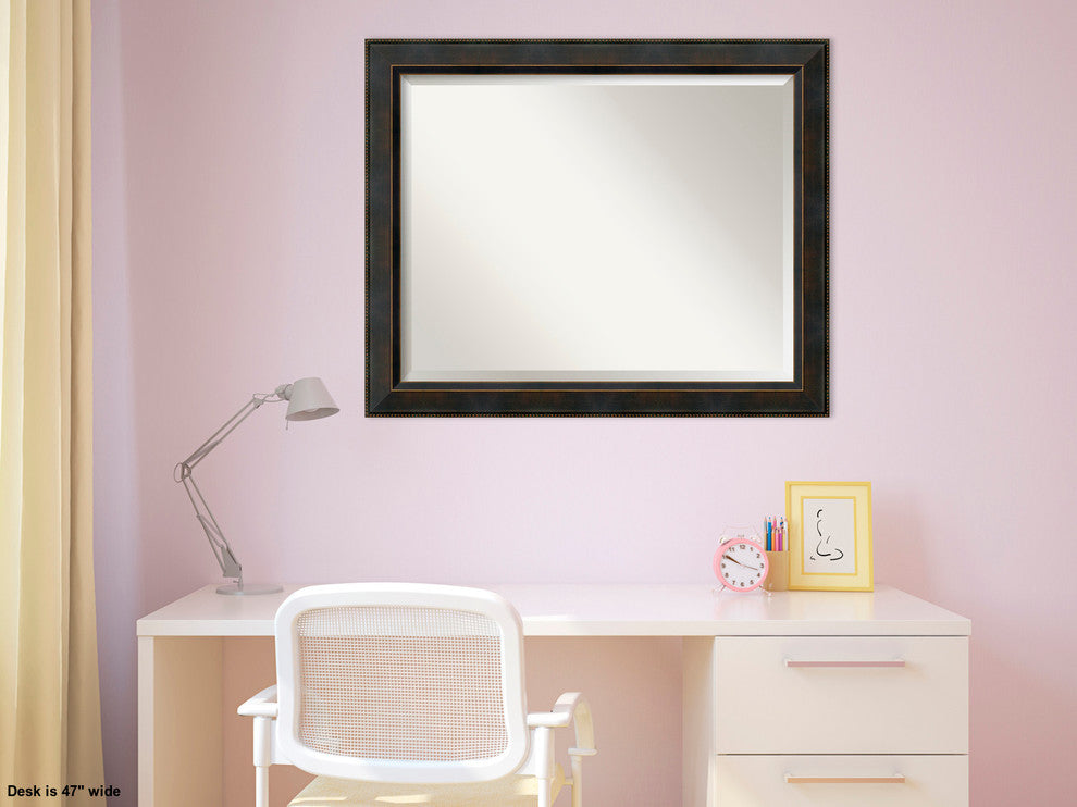 Signore Bronze Beveled Wood Wall Mirror - 32.25 x 26.25 in.