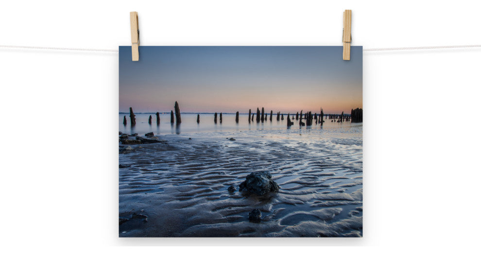 Low Tide At Battery Landscape Photo, Beach Unframed Wall Art Print, 11" X 14"