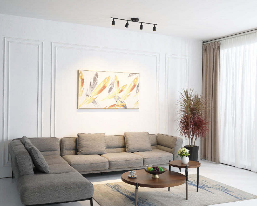 Vidalite Shura 4 Head LED Flush Mount FIxed Track Light, Black