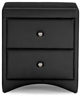 Dorian Black Faux Leather Upholstered Modern Nightstand