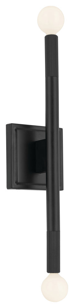Odensa 2 Light Wall Sconce, Champagne Bronze, Black