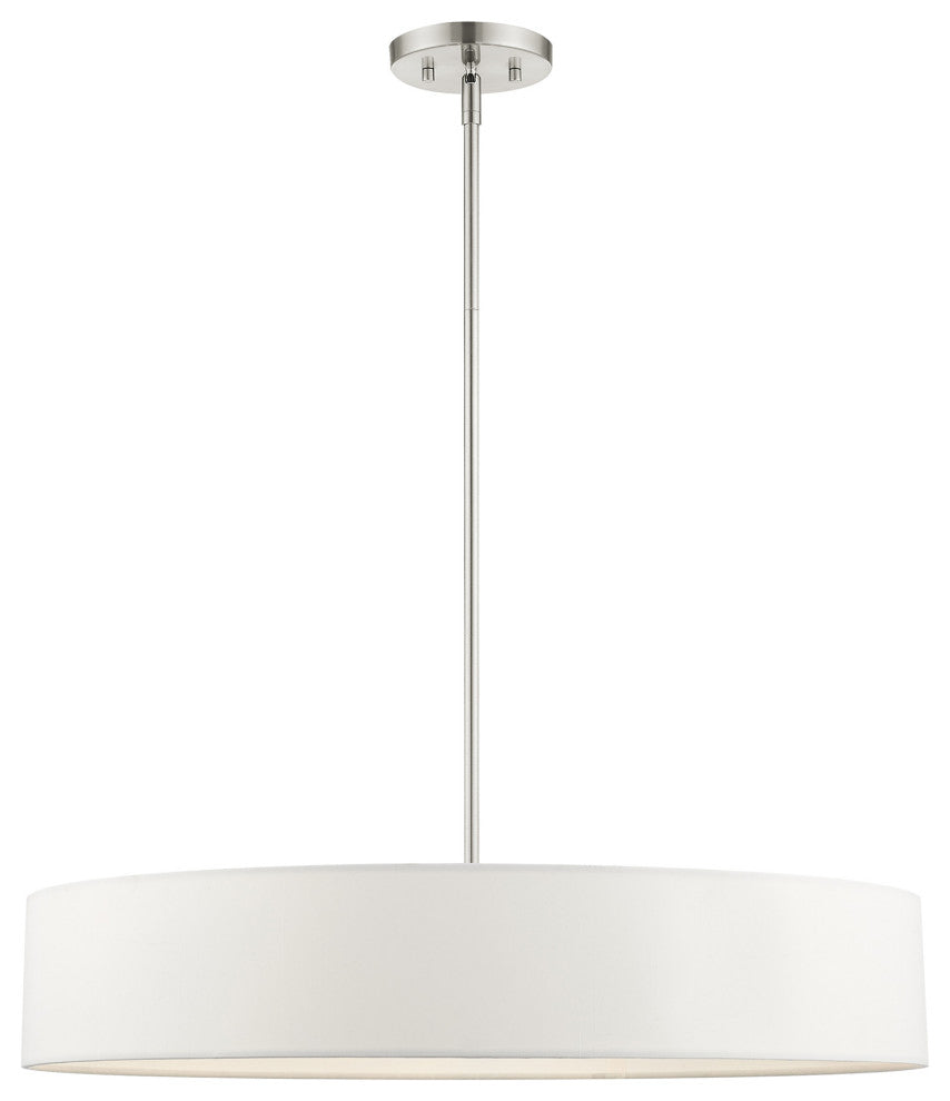 Livex Lighting Venlo 5 Light Brushed Nickel Drum Pendant