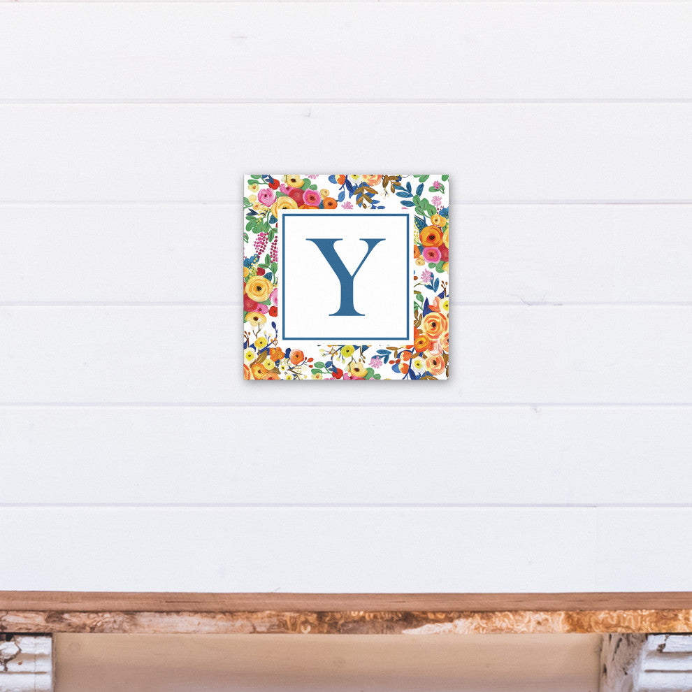 Wildflower Monogram - Y 12x12 Canvas Wall Art