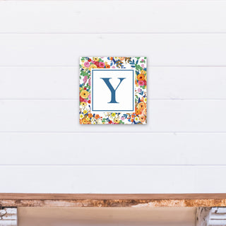 Wildflower Monogram - Y 12x12 Canvas Wall Art