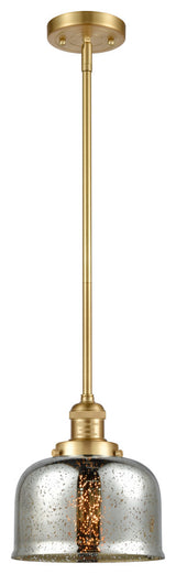 Large Bell 1 Light Mini Pendant, Satin Gold, Silver Plated Mercury