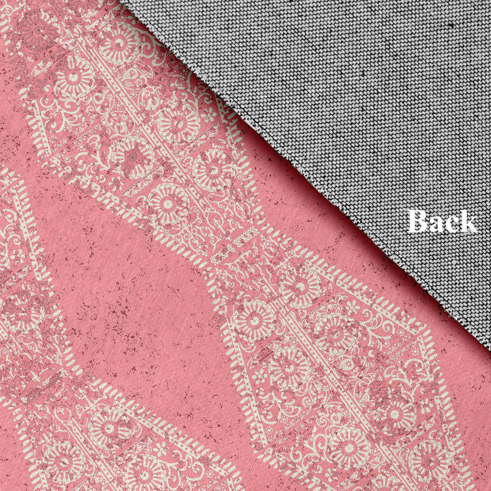 Pyramid Stripe Chenille Rug, Pink, 4'x6'