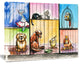 Sad Animals in the Pound, Abstract Canvas Art Print, 40"x30"