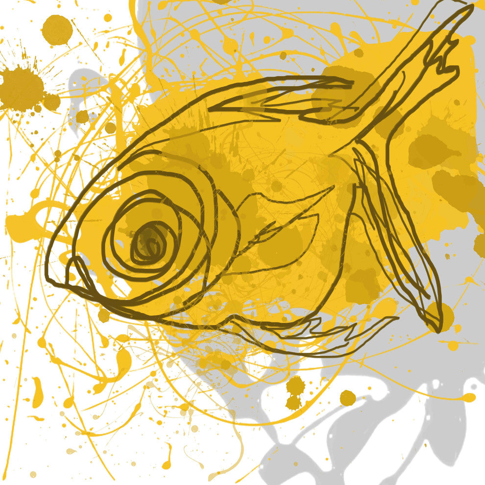 "Yellow Fish" Painting Print on Canvas by Irena Orlov