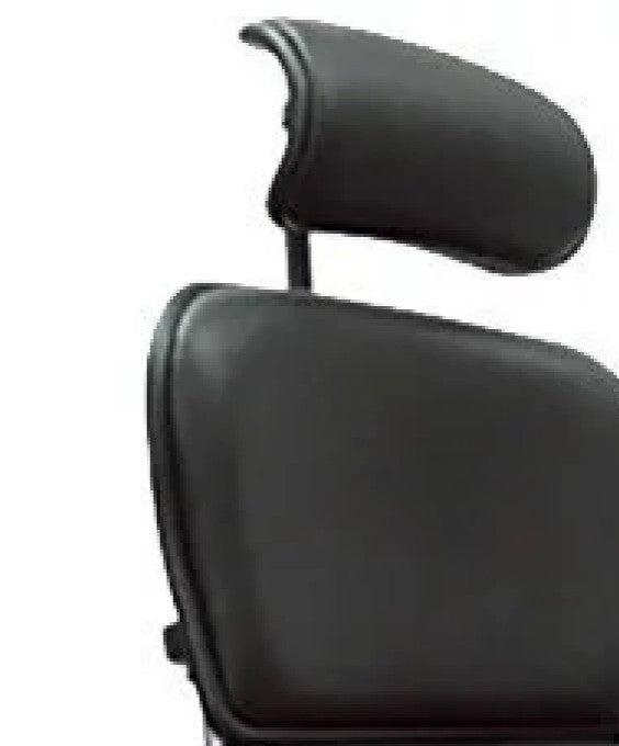 Modern Office Chair, Plush Leather Seat With Lumbar Support & Headrest, Black