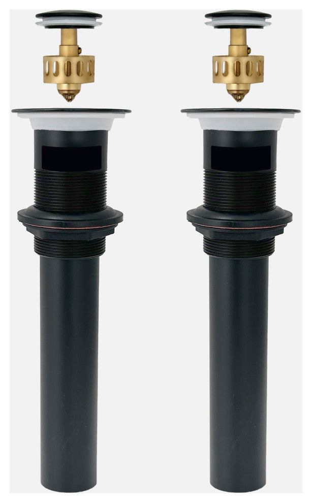 STYLISH Matte Black Pop-Up Bathroom Sink with Overflow Set of Two