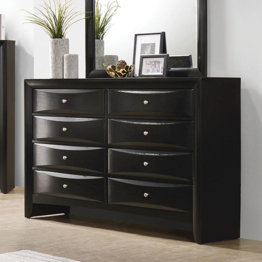 Wood Dresser with 8 Drawers, Black