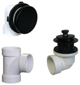 Illusionary Overflow, Sch. 40 PVC Plumbers Pack With Lift & Turn Bath Drain
