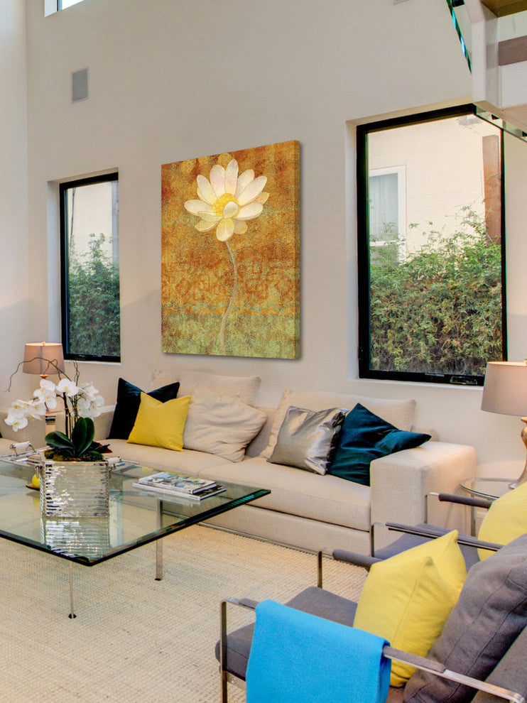 "White Lotus" Painting Print on Wrapped Canvas