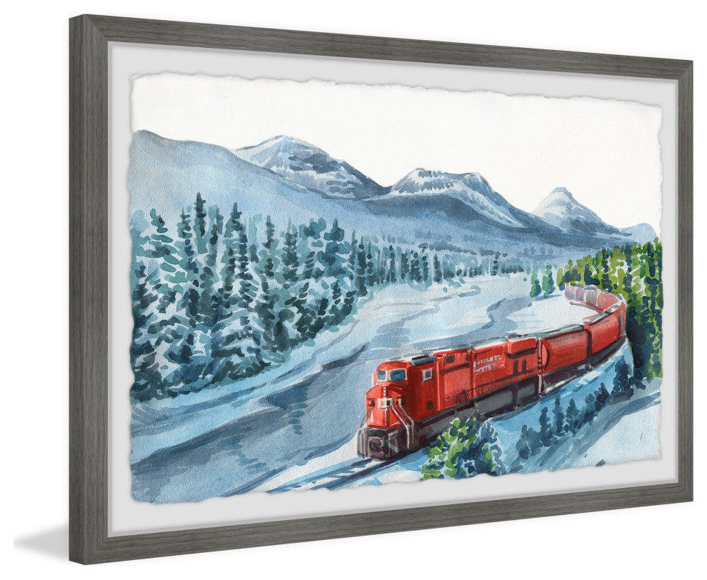 "Train Ride to Yukon" Framed Painting Print, 12x8