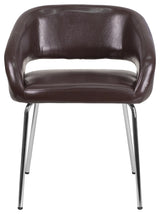 Fusion Series Contemporary Brown Leather Soft Side Chair