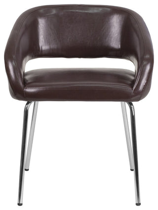 Fusion Series Contemporary Brown Leather Soft Side Chair