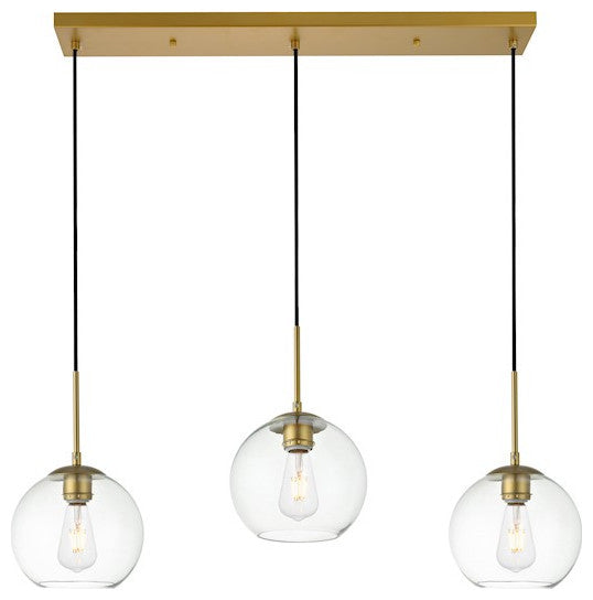 Elegant Baxter 3-Light Brass Pendant