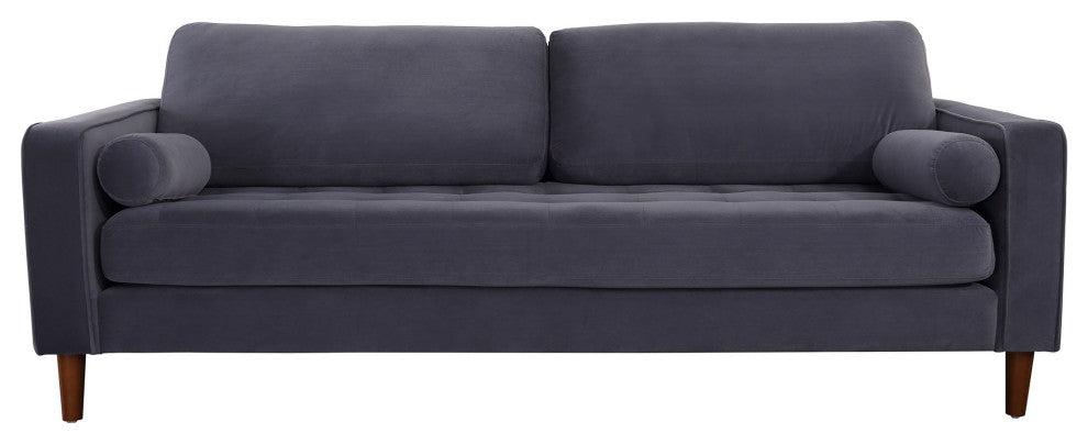 Frederick Modern Contemporary Velvet Sofa, Gray