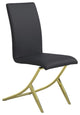 Coaster Chanel Upholstered Faux Leather Dining Chairs in Black