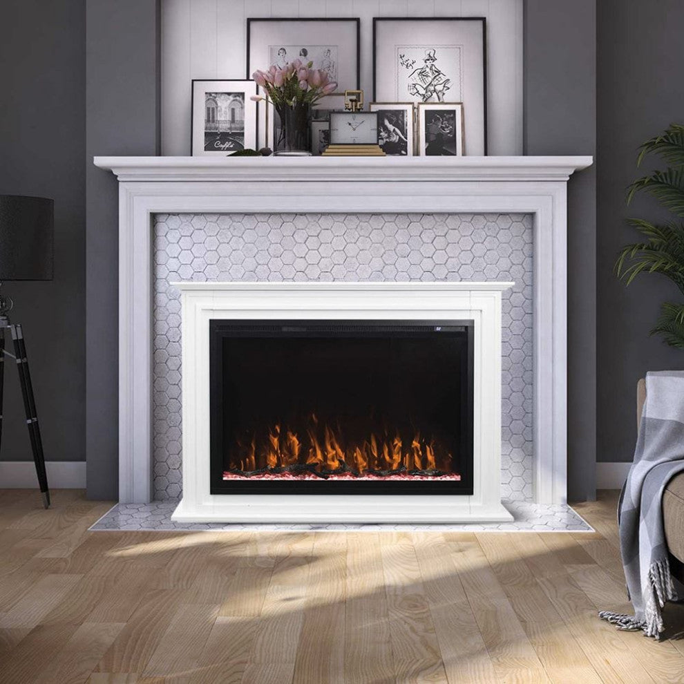 Touchstone Forte Elite 40" Electric Fireplace With White Mantel