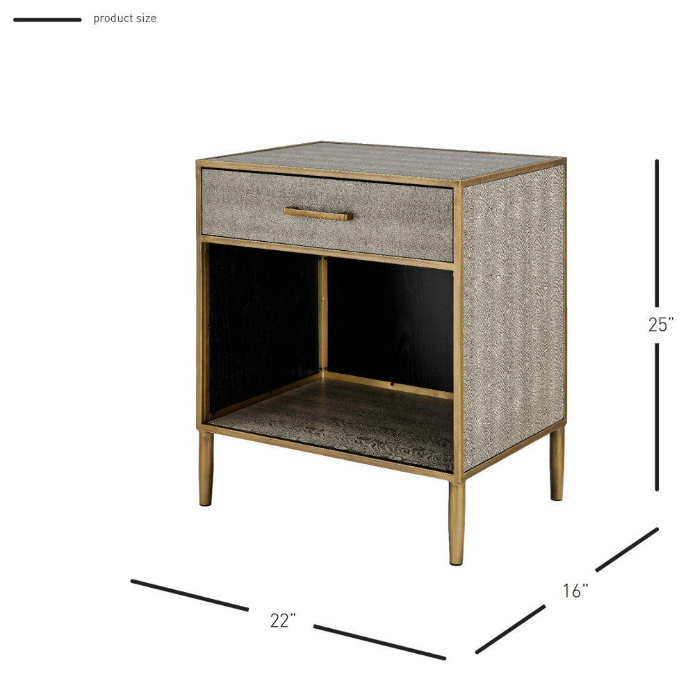 Arista Faux Shagreen Side/ End Table