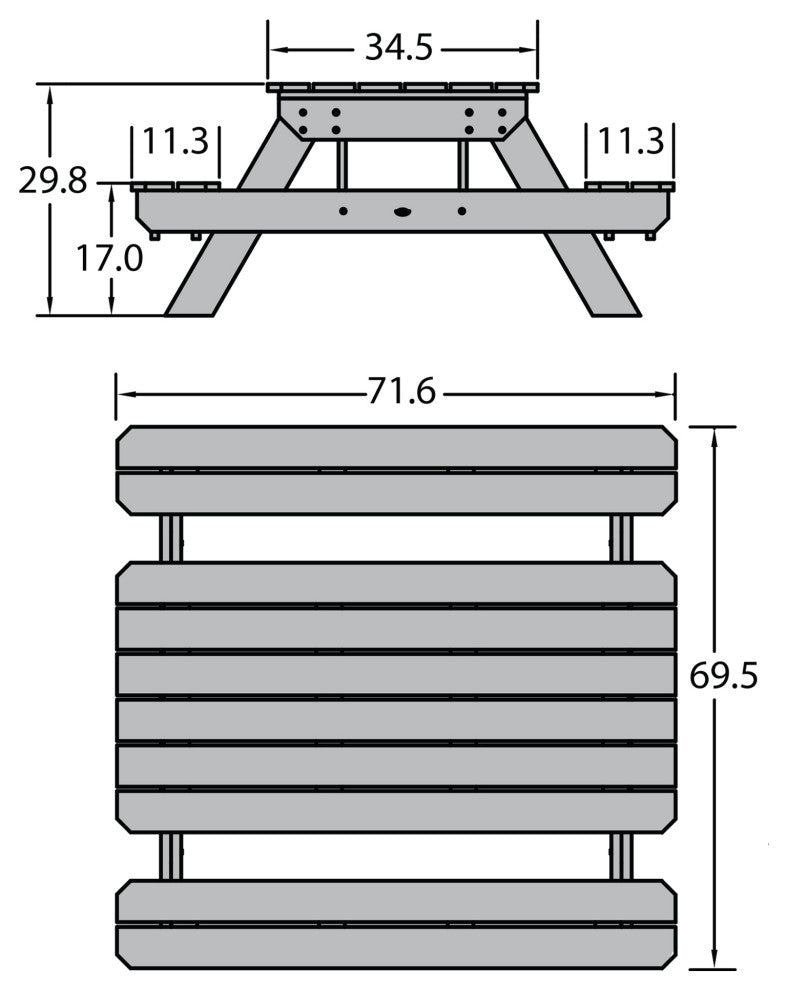 Hometown Picnic Table, Saddle