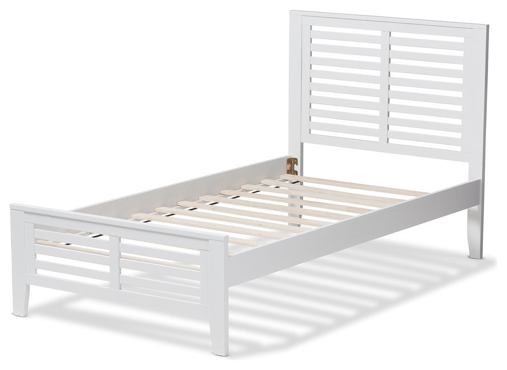 Sedona Modern Classic Mission Style White-Finished Wood Twin Platform Bed