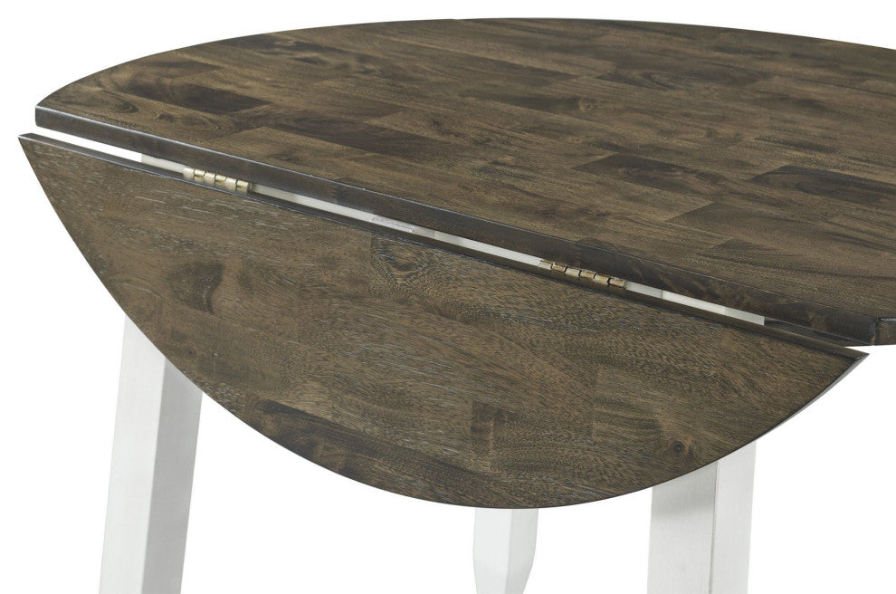 Kona 42" Drop Leaf Table, Gray and White
