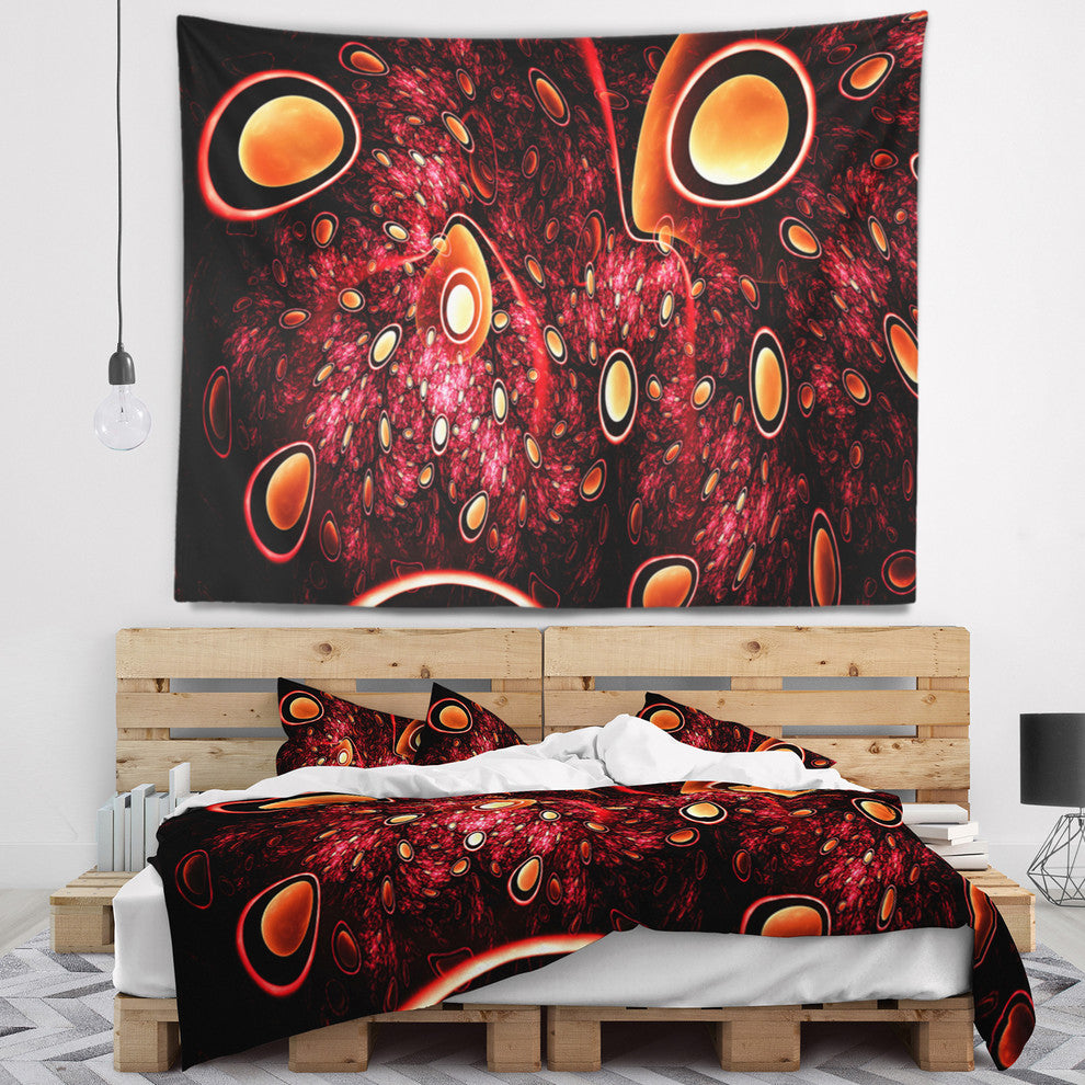 Red 3D Surreal Abstract Design Abstract Wall Tapestry, 39"x32"
