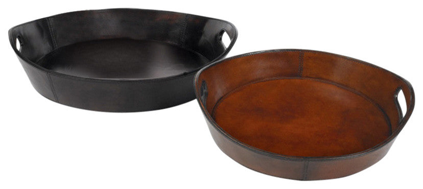 Leather Trays, 2-Piece Set
