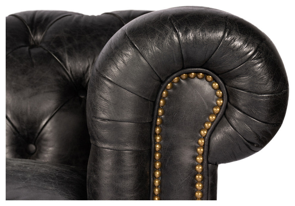 Birmingham Sofa Onyx Black Leather